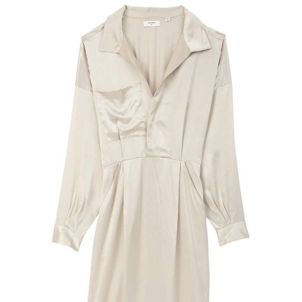 Billy Reid Pleated Midi Dress - Champagne